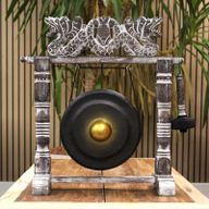 Kleiner Meditationsgong auf Ständer - 25cm - Schwarz
