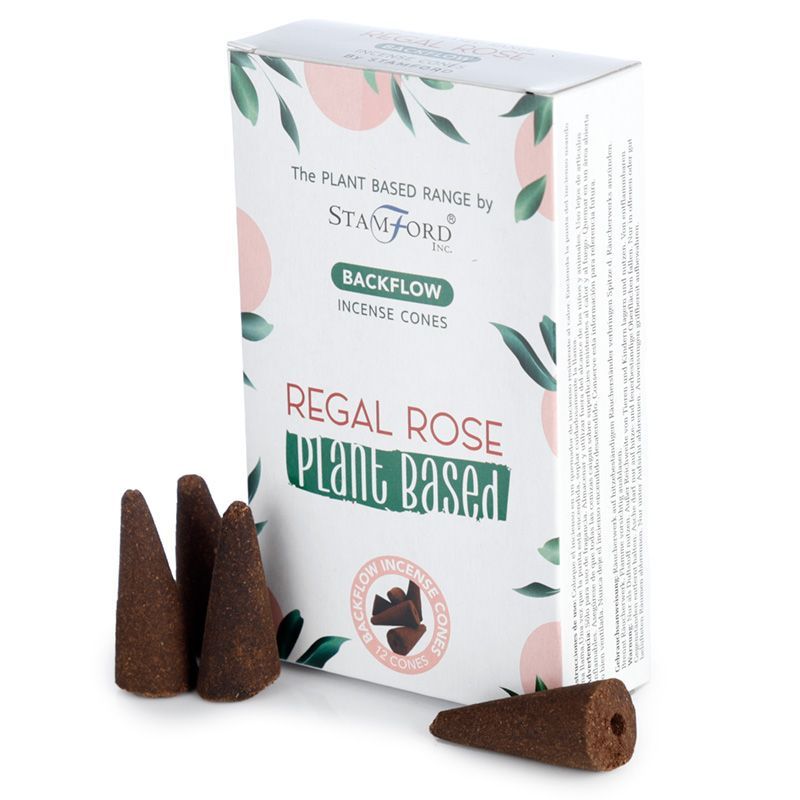 12 Backflow Räucherkegel - Regal Rose