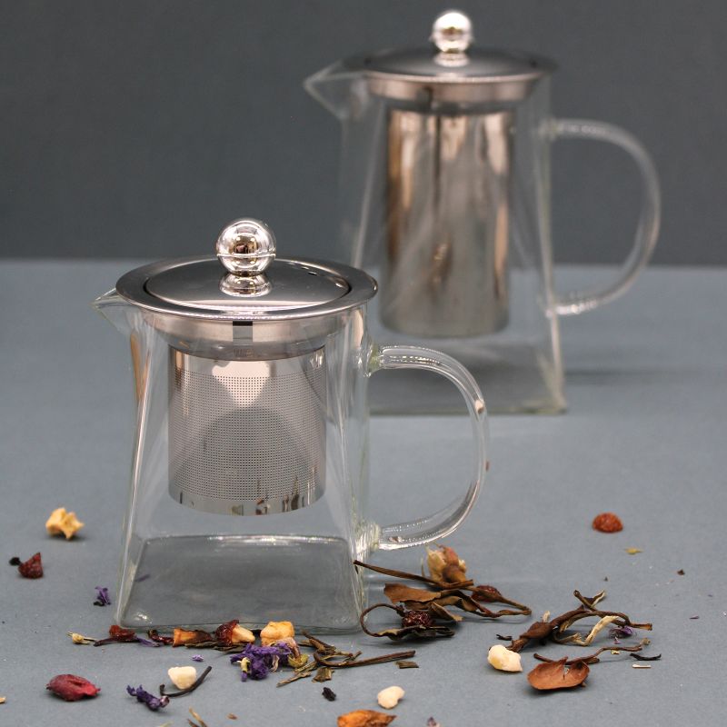 Teekanne aus Glas mit Sieb - Turmform - 350 ml