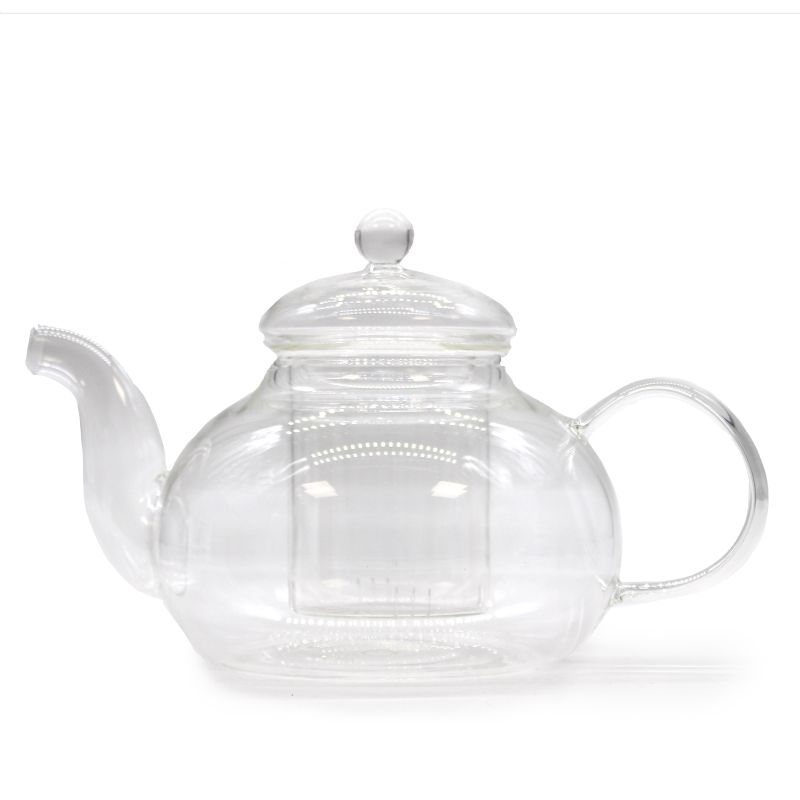 Teekanne aus Glas mit Sieb - Rund Perle - 800ml
