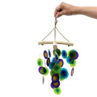 Grün und Violett- Glockenspiel aus Treibholz