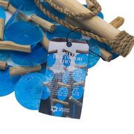 Blaues Glockenspiel aus Treibholz