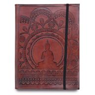 Mittleres Notizbuch mit Riemen - Tibetisches Mandala