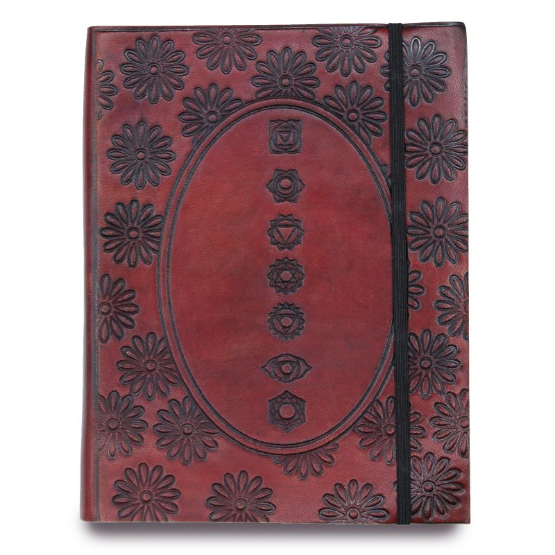 Mittleres Notizbuch mit Riemen - Chakra-Mandala