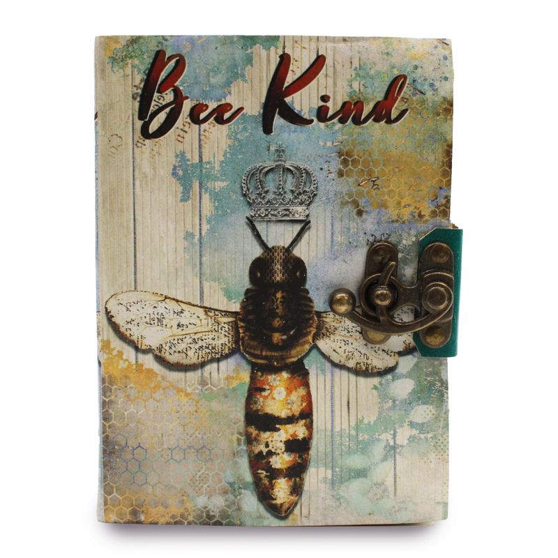 Notizbuch "Bienenkind" aus Leder mit Büttenrand (18x13 cm)
