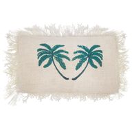 Leinenkissen 30x50cm Palme mit Fransen