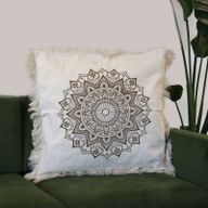 Lotus-Mandala-Kissen- 60x60cm - Bronze