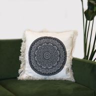 Traditionelles Mandala-Kissen - 45x45cm - Schwarz
