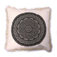 Traditionelles Mandala-Kissen - 45x45cm - Schwarz
