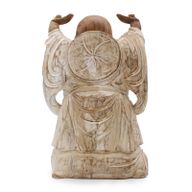 Happy Buddha Hände hoch - Whitewash 40cm