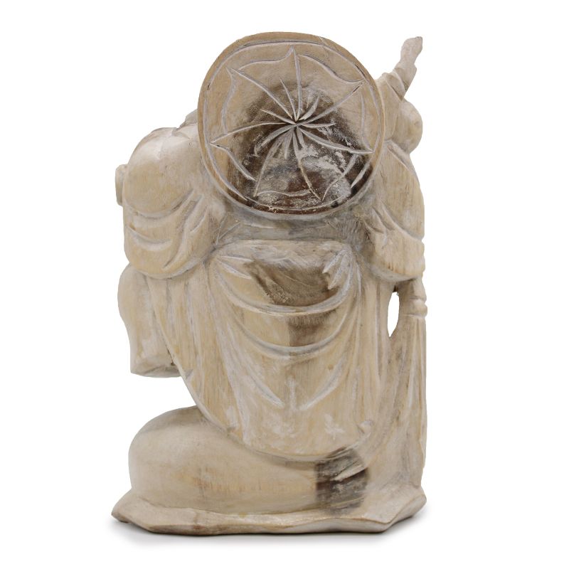 Happy Buddha Bring Holz - Whitewash 30cm