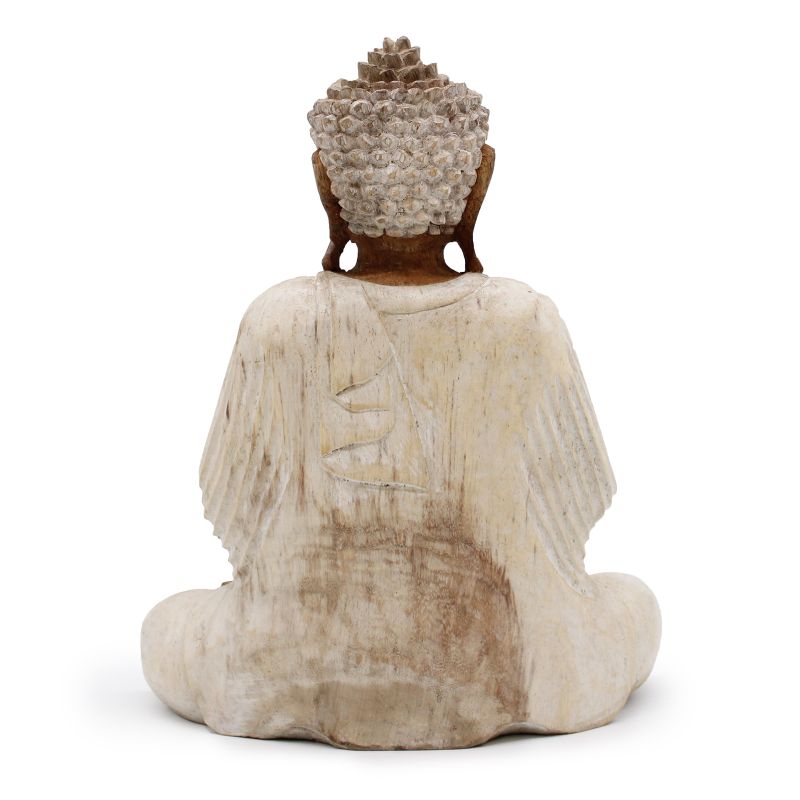 Buddha-Statue Whitewash – 30 cm Lehrübertragung
