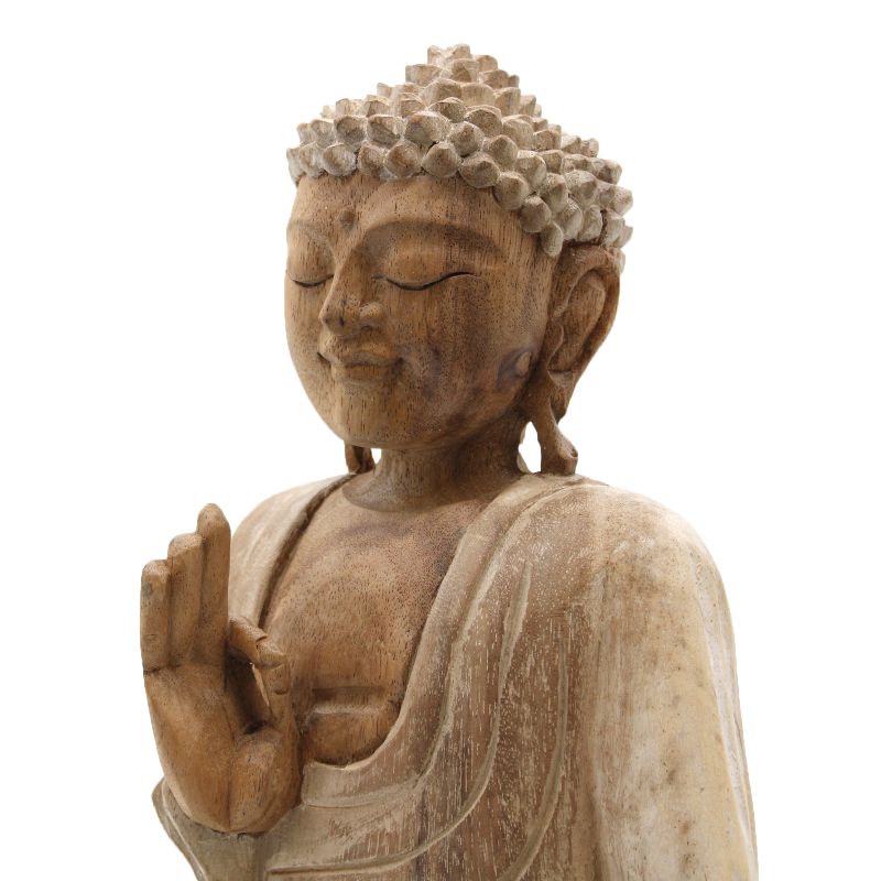 Buddha-Statue Whitewash – 30 cm Lehrübertragung