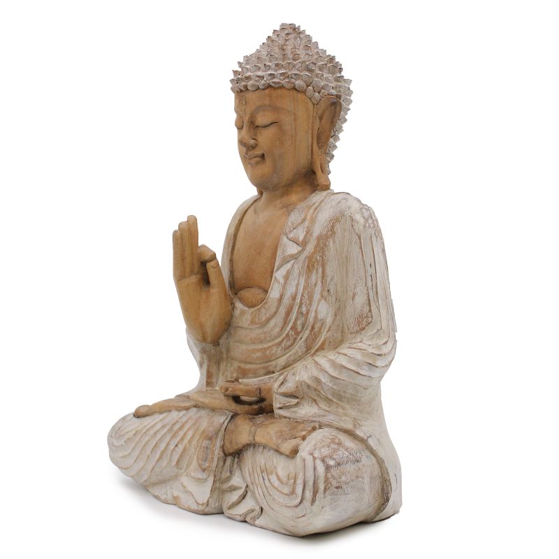 Buddha-Statue Whitewash – 40 cm Lehre Übertragung