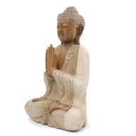 Buddha Statue Whitewash - 40cm Willkommen