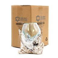 Geschmolzenes Glas auf gebleichtem Holz – mittlere Schale