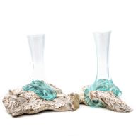 Geschmolzenes Glas auf getünchtem Holz - Vase - Medium
