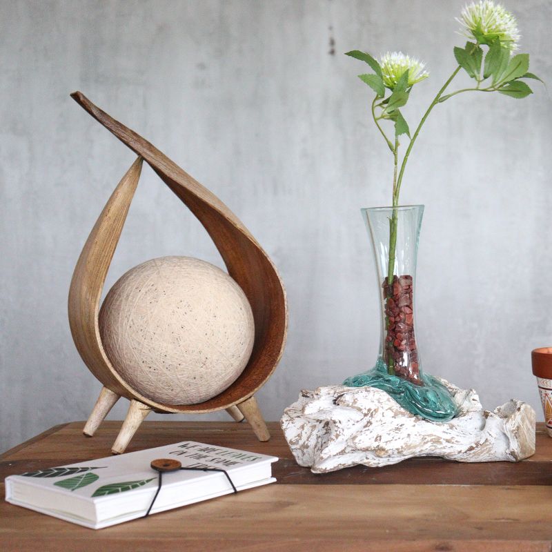 Geschmolzenes Glas auf getünchtem Holz - Vase - Medium