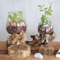 Gussglas auf Holz mit Ständer – Große Schale