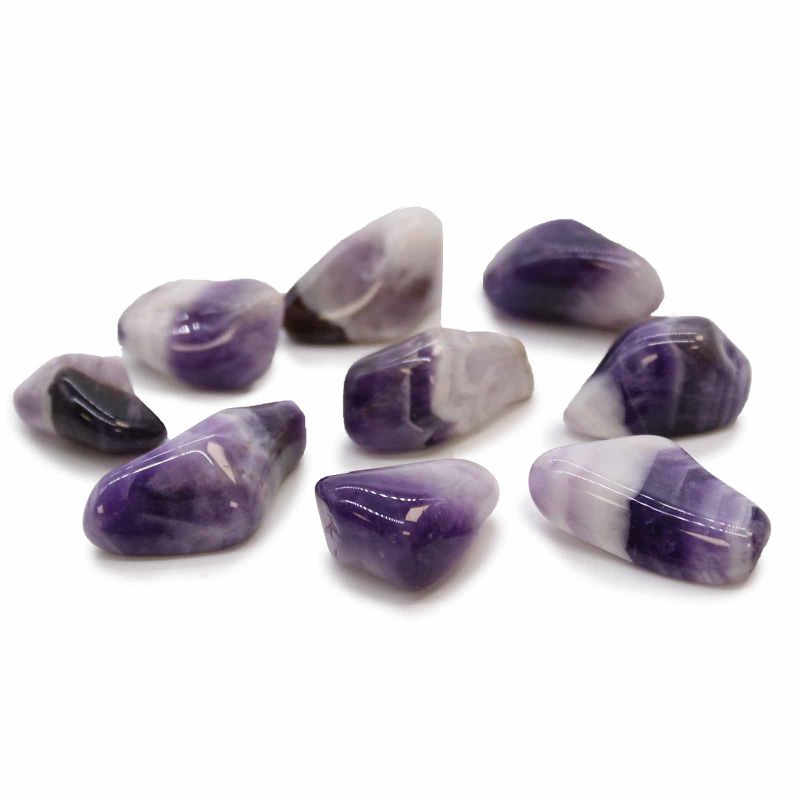 L Trommelstein - Amethyst gestreift