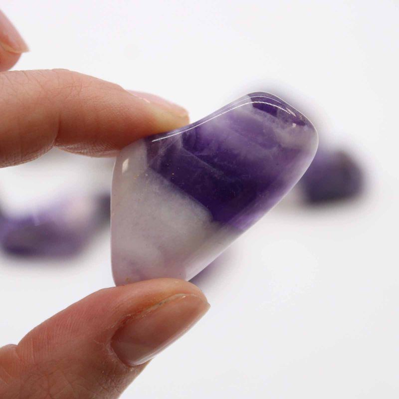 L Trommelstein - Amethyst gestreift