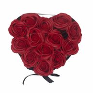 Seifenblumen-Geschenk-Blumenstrauß- 13 Rote Rosen - Herz