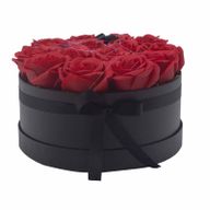 Seifenblumen-Geschenk-Blumenstrauß - 14 Rote Rosen - rund