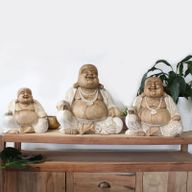 Glücklicher Buddha - Whitewash 40cm