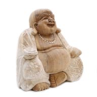 Glücklicher Buddha - Whitewash 30cm