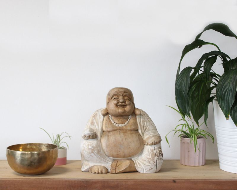Glücklicher Buddha - Whitewash 30cm