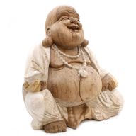 Glücklicher Buddha - Whitewash 50cm