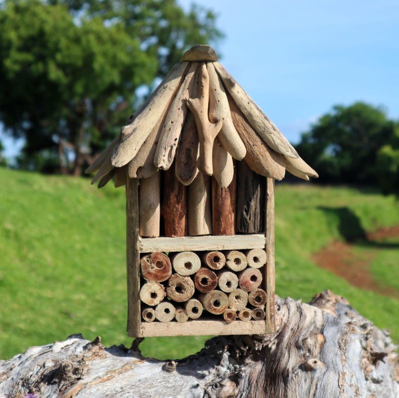 Bienen- und Insektenhäuschen aus Treibholz-Doppelt