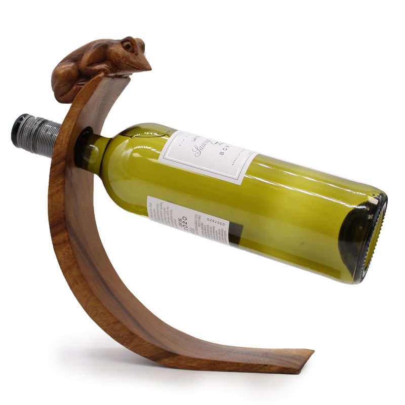 Holz Weinflaschenhalter - Frosch