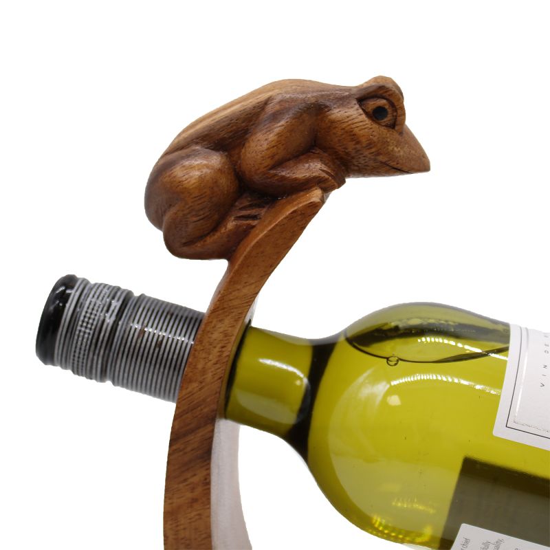 Holz Weinflaschenhalter - Frosch