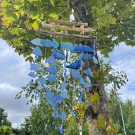 Drei Stäbe Windspiele - Blau