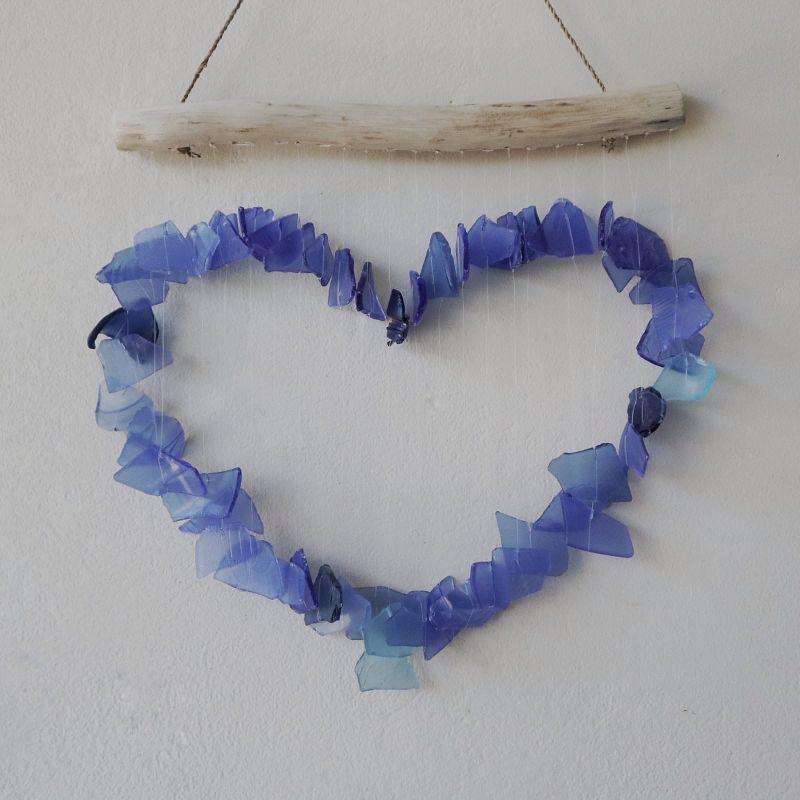 Windspiele Herz- Blau