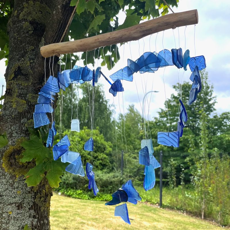 Windspiele Herz- Blau