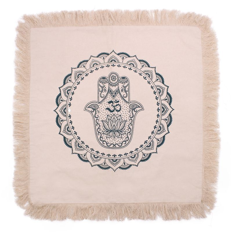 Hamsa-Mandala-Kissen- 60x60cm - Grün