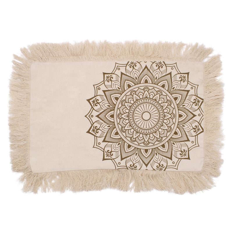 Lotus-Mandala-Kissen - 30x50cm - Bronze