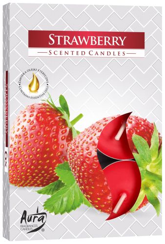 6 Duftteelichter - Strawberry