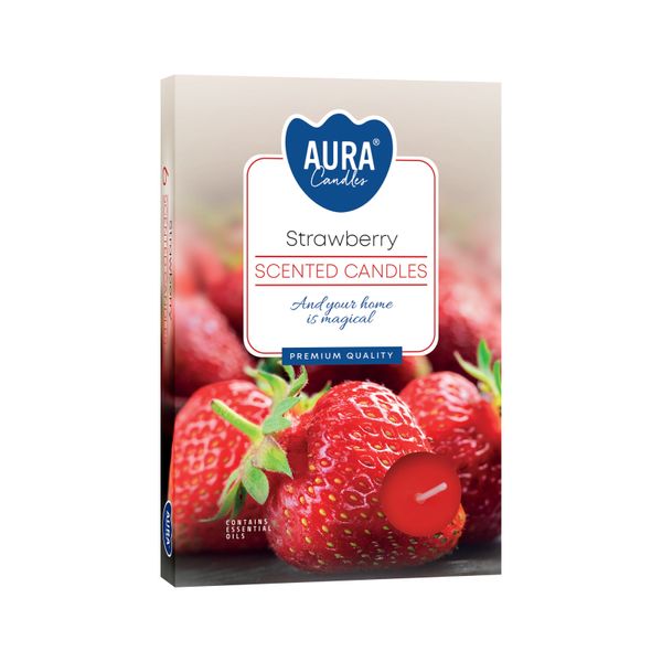 6 Duftteelichter - Strawberry