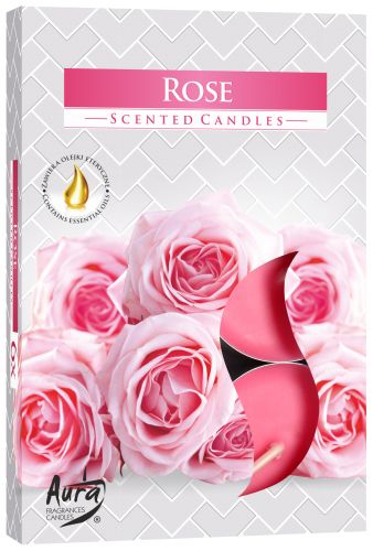 6 Duftteelichter - Rose