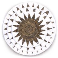 Set aus drei Schalen aus Seegras, Wandkunst – Creme