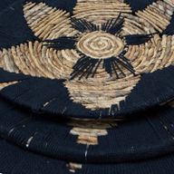 Set aus drei Schalen aus Seegras, Wandkunst, Schwarz