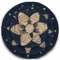 Set aus drei Schalen aus Seegras, Wandkunst, Schwarz