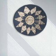 Set aus drei Schalen aus Seegras, Wandkunst, Schwarz