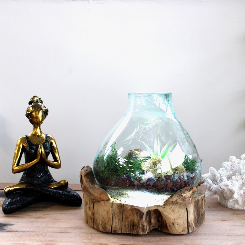 Molten Glass großes Aquarium 3,7 Liter (mit Lichtkammer)- 30 cm (UK-Stecker)