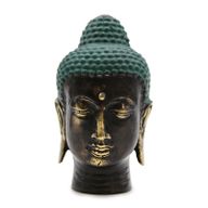 Kleiner antiker Messing-Buddha-Kopf