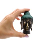 Kleiner antiker Messing-Buddha-Kopf