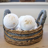 Korb aus Bananenblatt und schwarzer Raffia - 2-teiliges Set